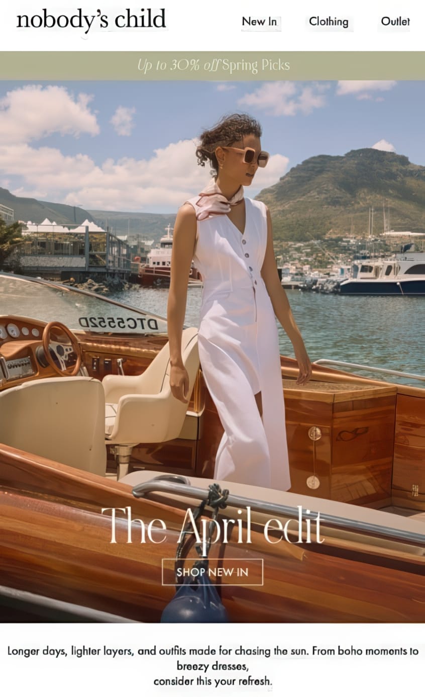 spring campaign example full-price sell-through